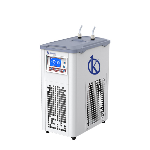 What are the precautions to keep in mind when using recirculating coolers for evaporators in the chemistry laboratory?